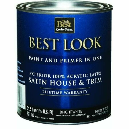 WORLDWIDE SOURCING Best Look Latex Satin Paint And Primer In One House And Trim Paint HW41W0950-14